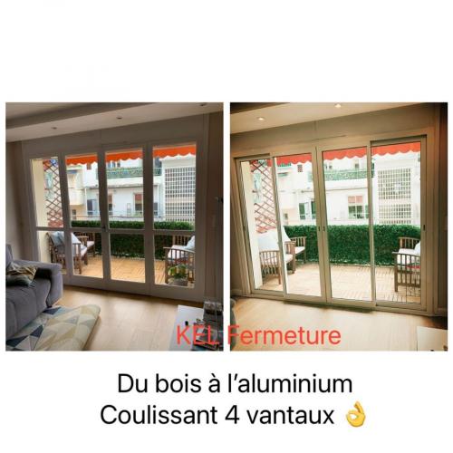 Du bois à l'aluminium Coulissant 4 vantaux