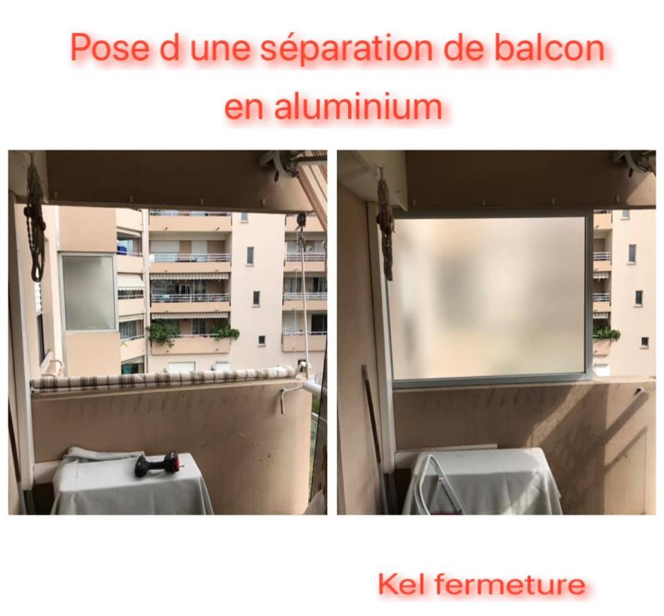 Pose d'une séparation de balcon en aluminium